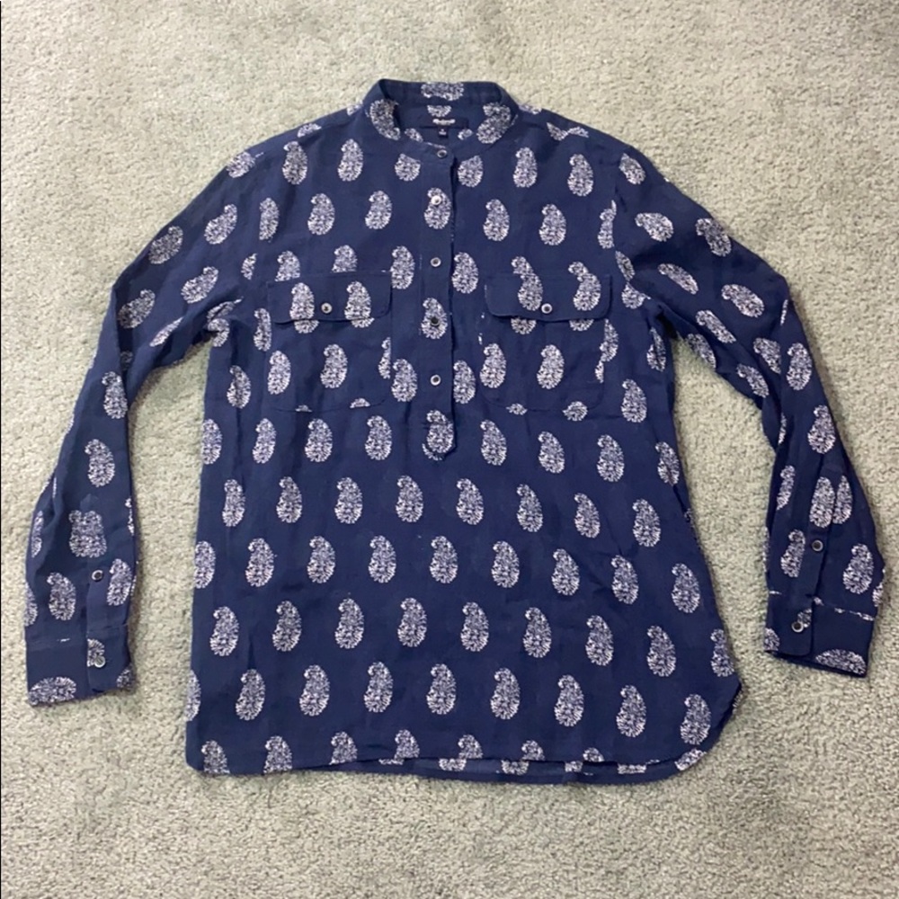MADEWELL teardrop paisley popover lightweight top